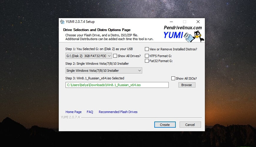 YUMI-Multiboot USB Creator или Universal USB Installer