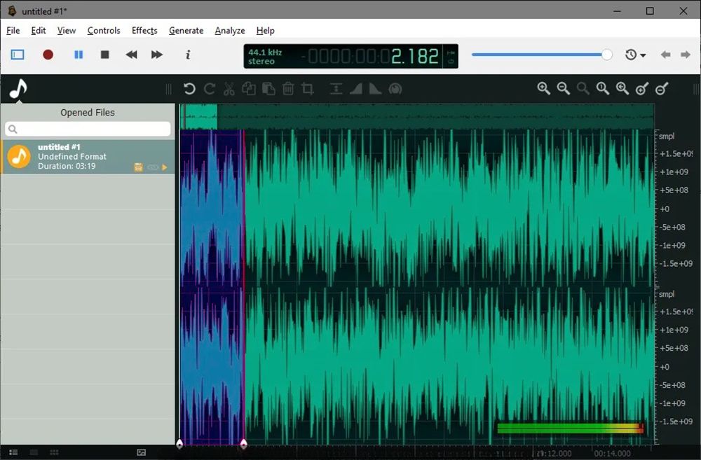 Adobe Audition визуальный фэйдинг и изменение амплитуды